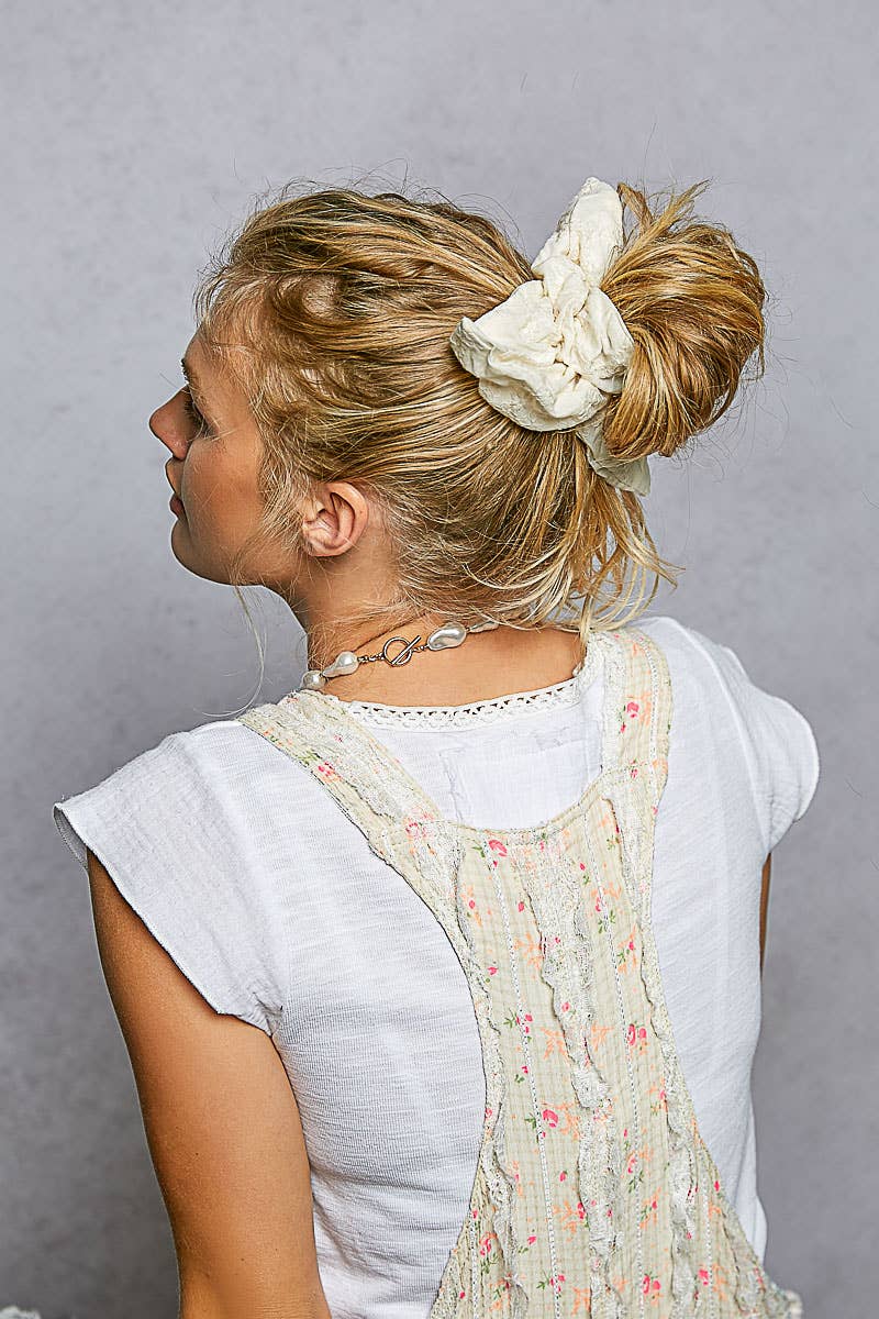 3 Different Designs Scrunchies Embroidered Hair Accessories