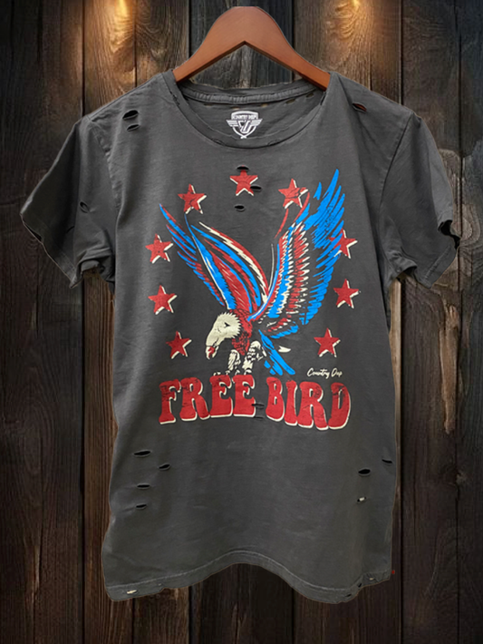 Free Bird 22- 1980's Distressed T-shirt