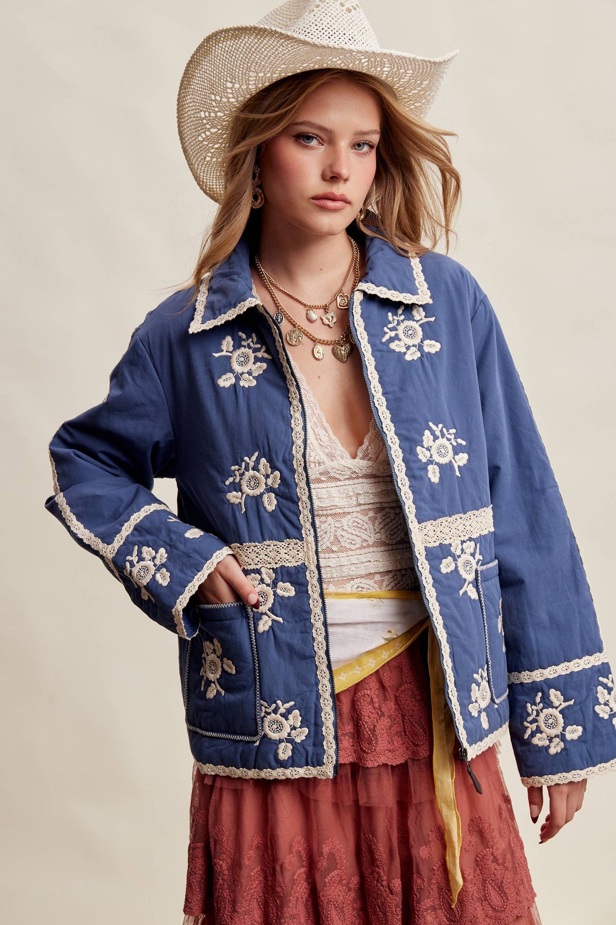 Embroidered Quilted Jacket