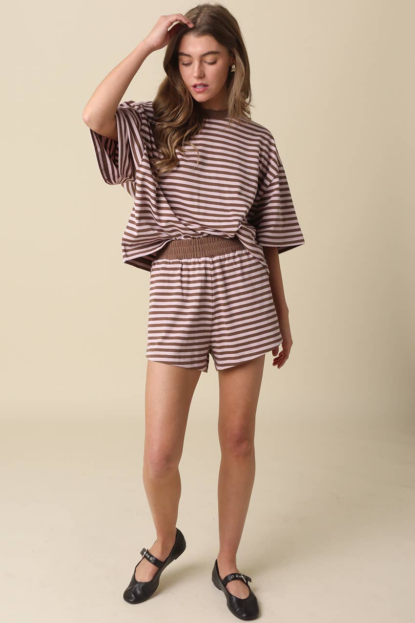 Lena Striped Relaxed-Fit Top