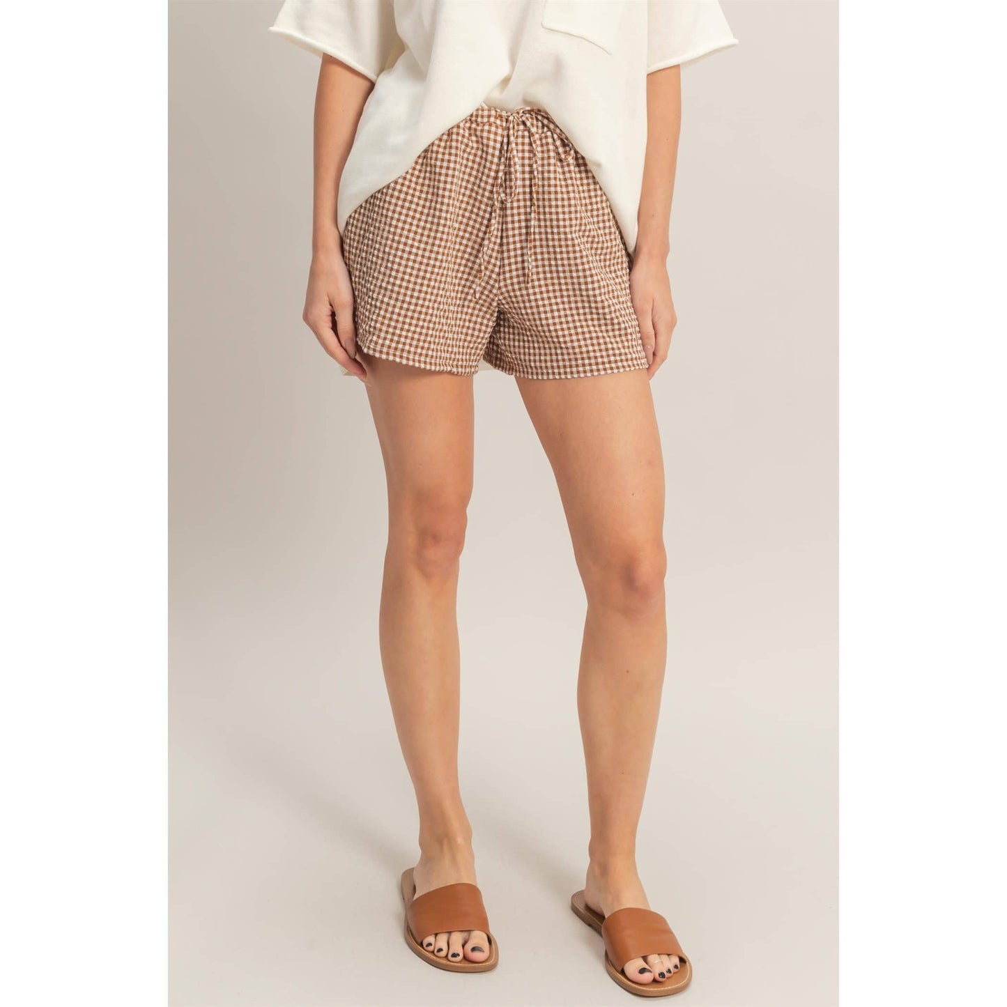 Gingham Relaxed Fit Shorts