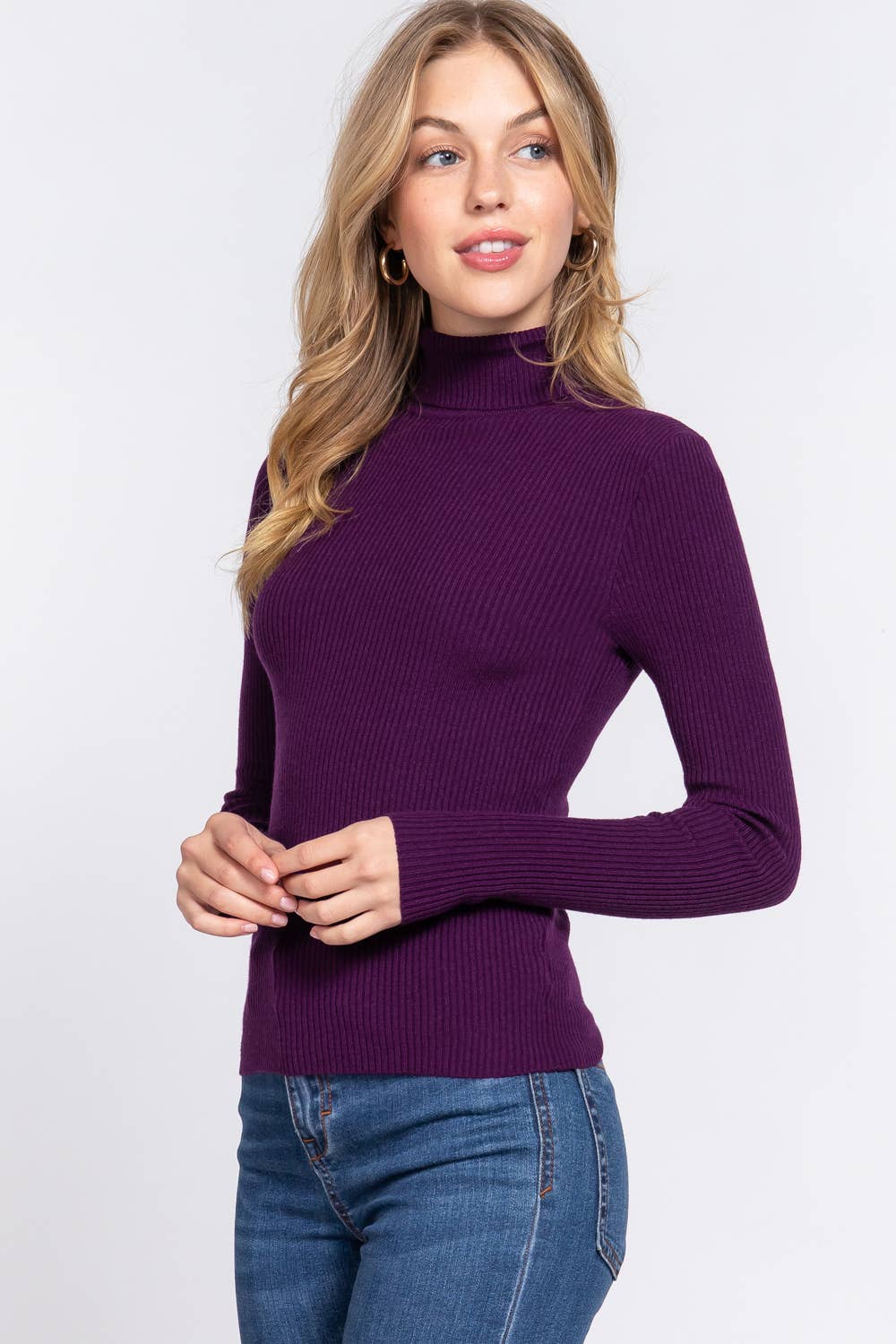 FITTED RIB TURTLE NECK