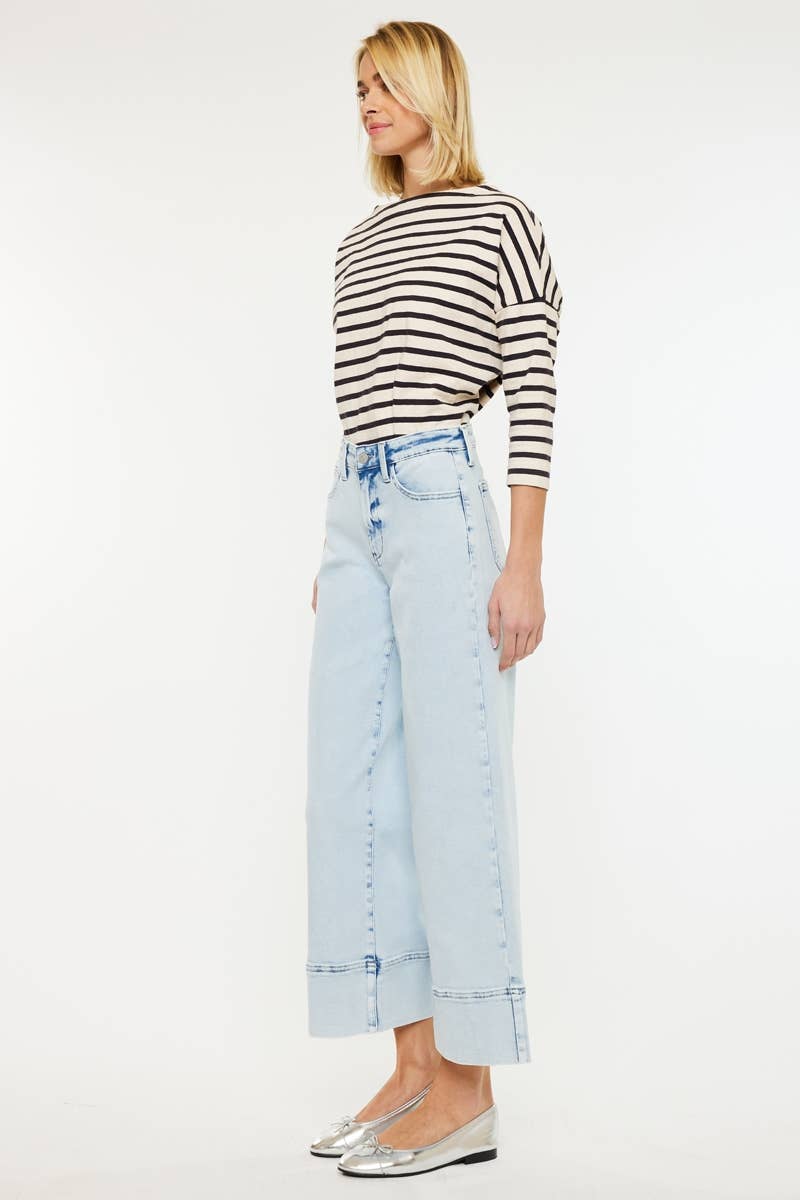 CRATER HIGH RISE CROPPED WIDE LEG JEANS