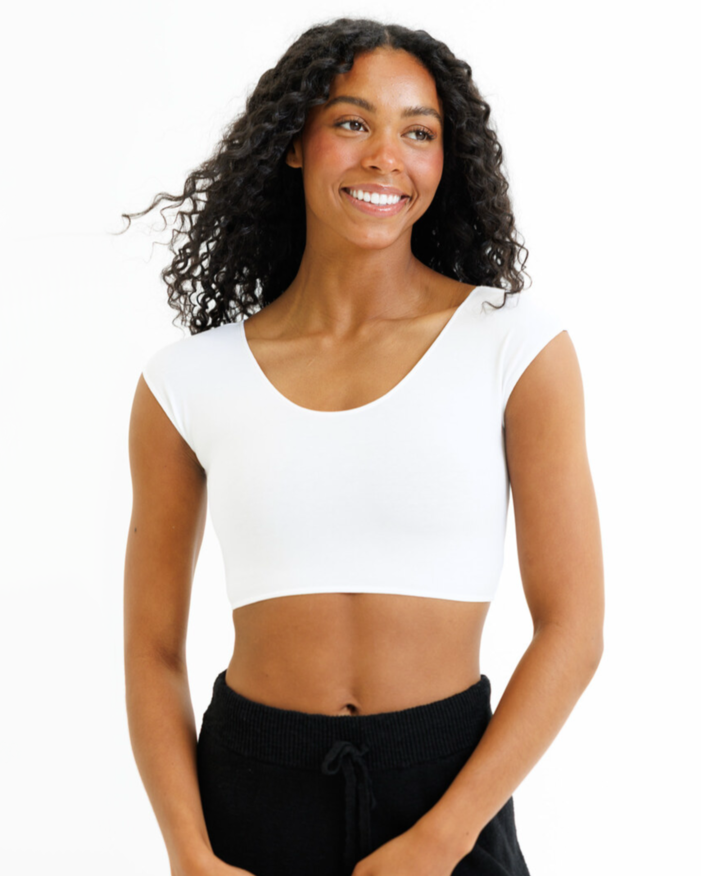 Demi Tee - Cropped Short Sleeve Layering Top