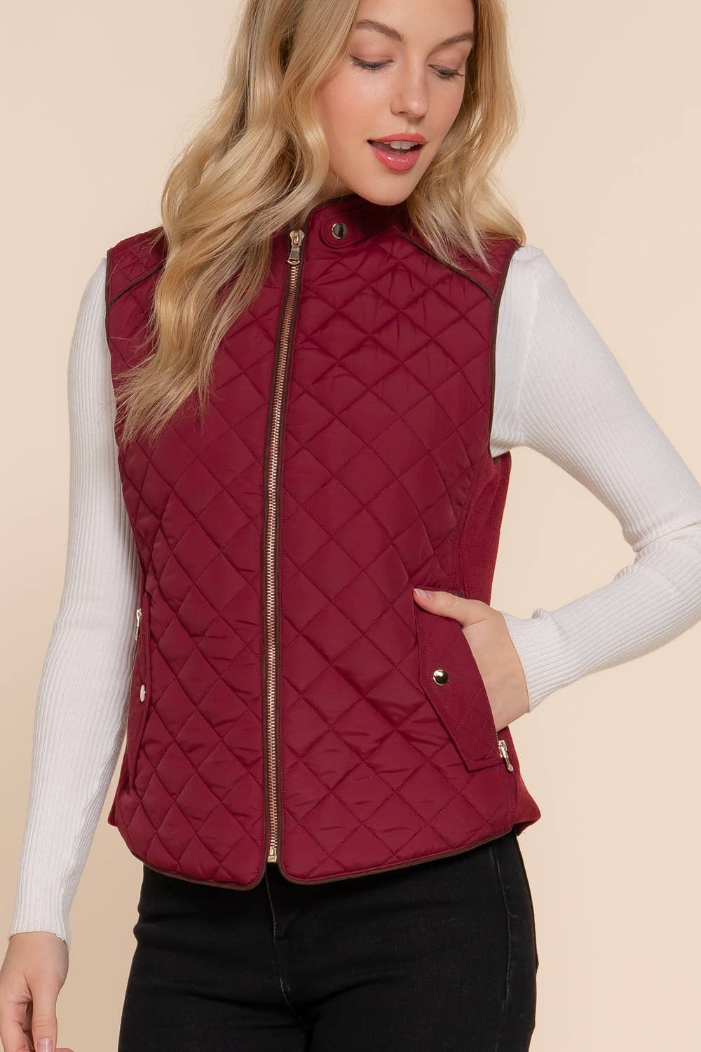 Suede Quilted Vest