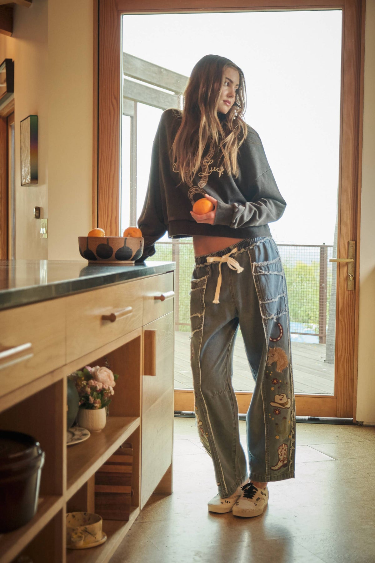 Western Embroidered Pants