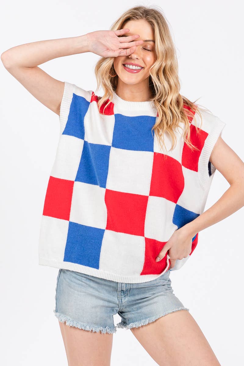 American Checker Sweater Vest