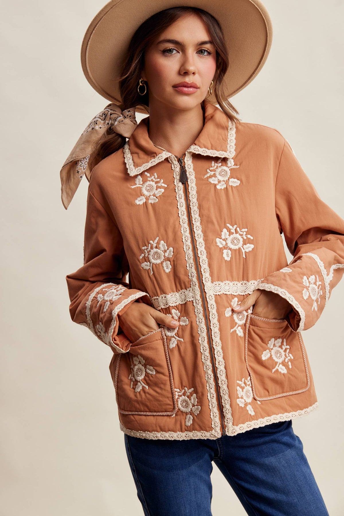 Embroidered Quilted Jacket