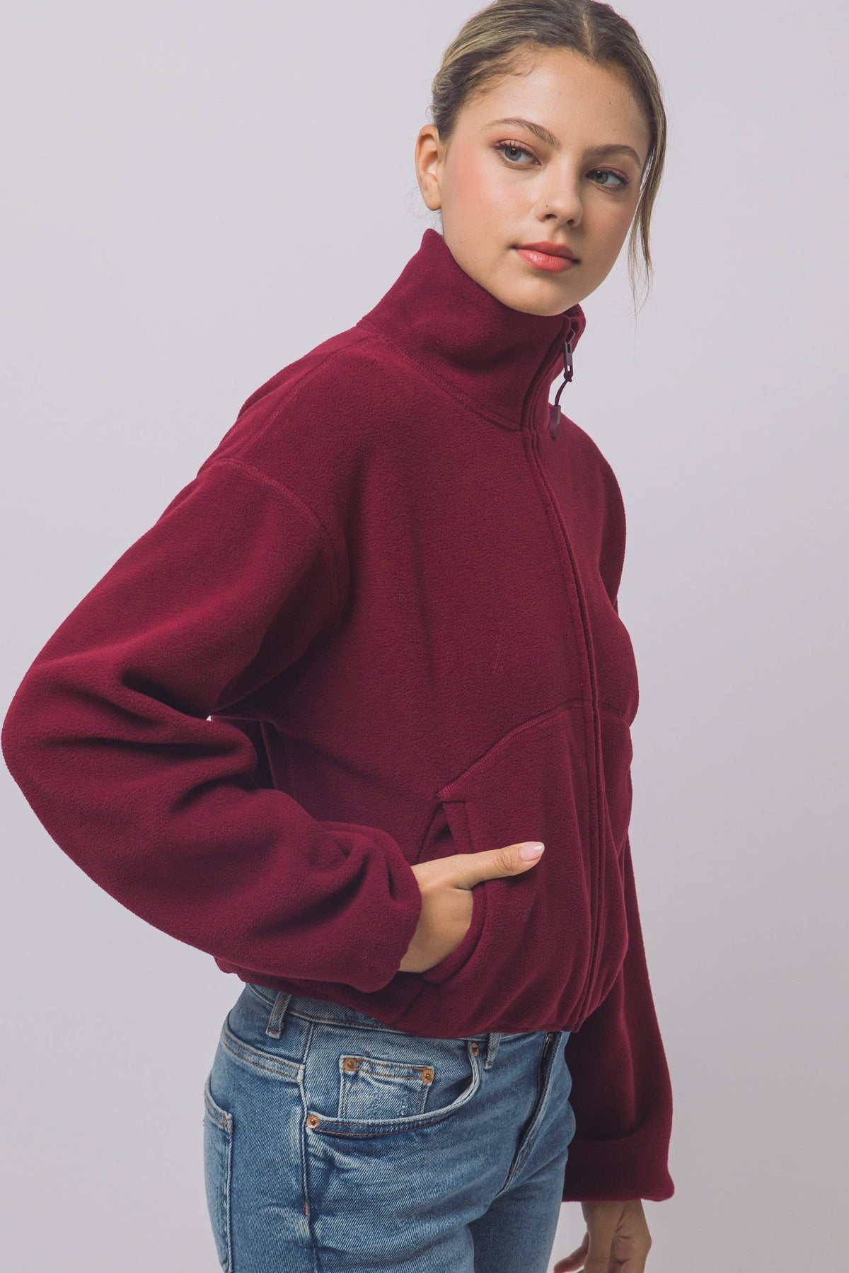 Cropped Full-zip Polar Fleece