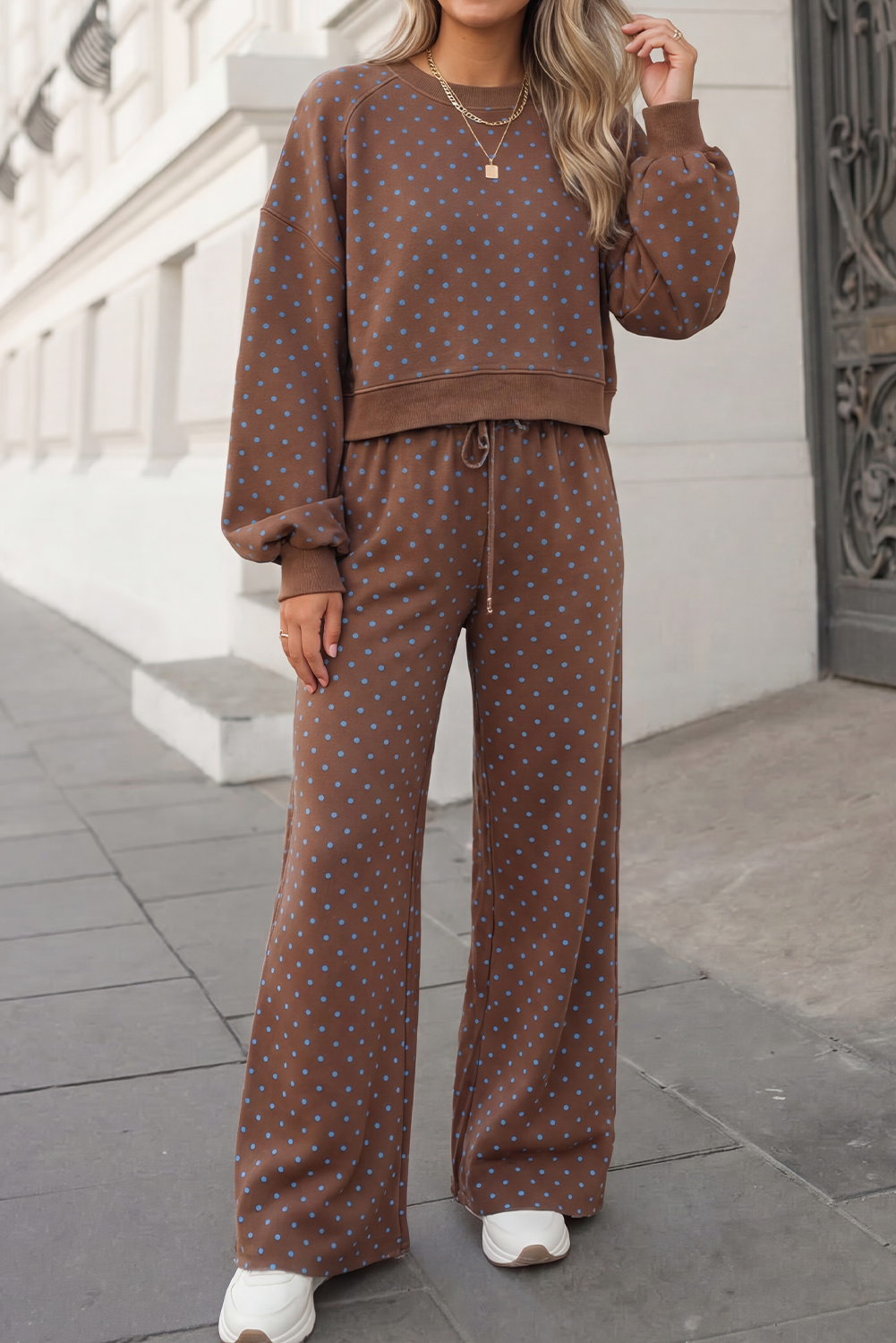 Polka Dot Print High Waist Set