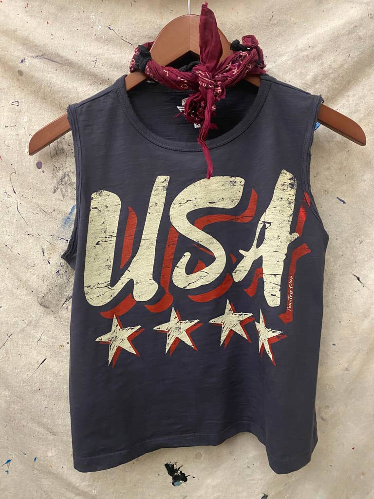 USA Vintage Muscle Crop Top