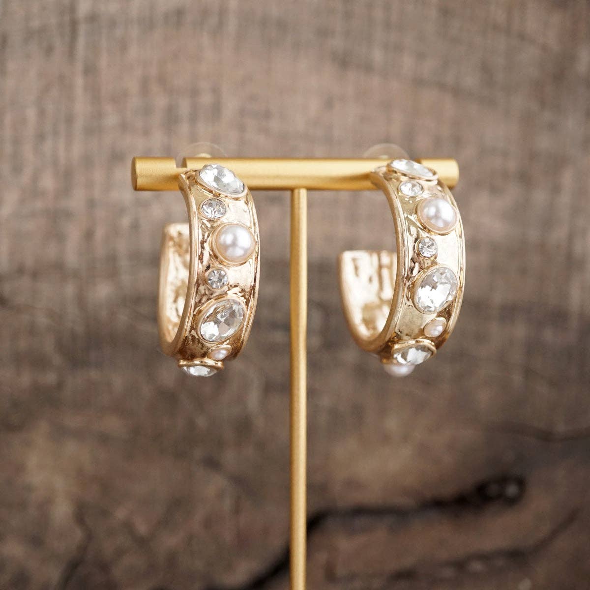 Celestial Glow – Jeweled Hoop Earrings