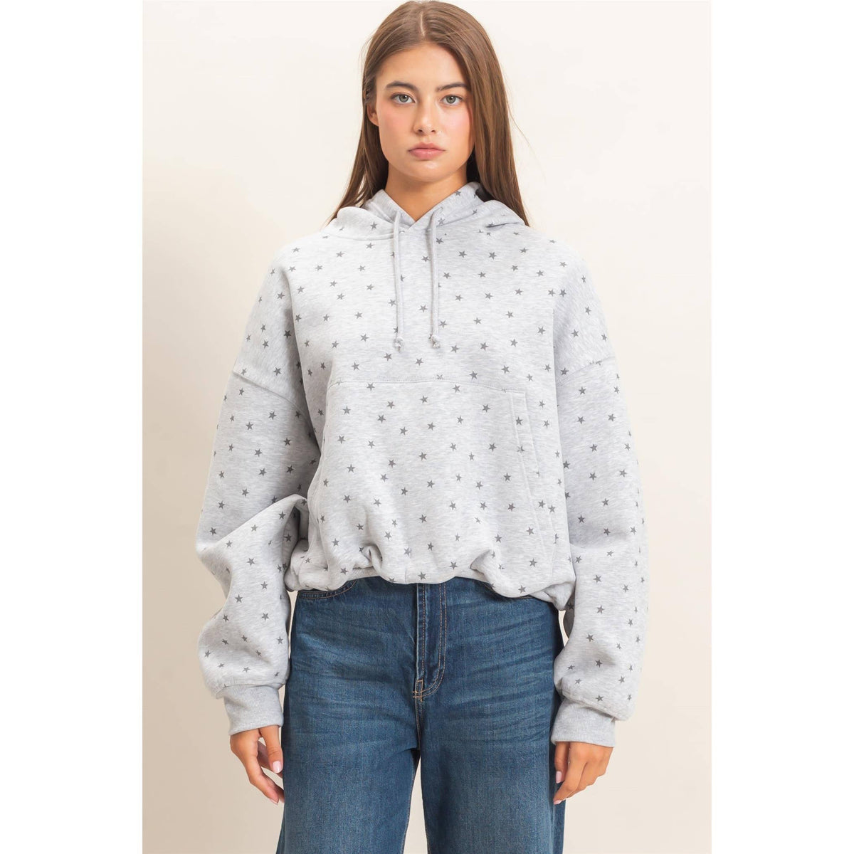 Star Print Bubble Hoodie