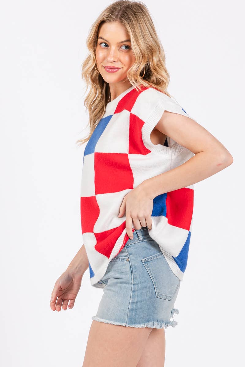 American Checker Sweater Vest