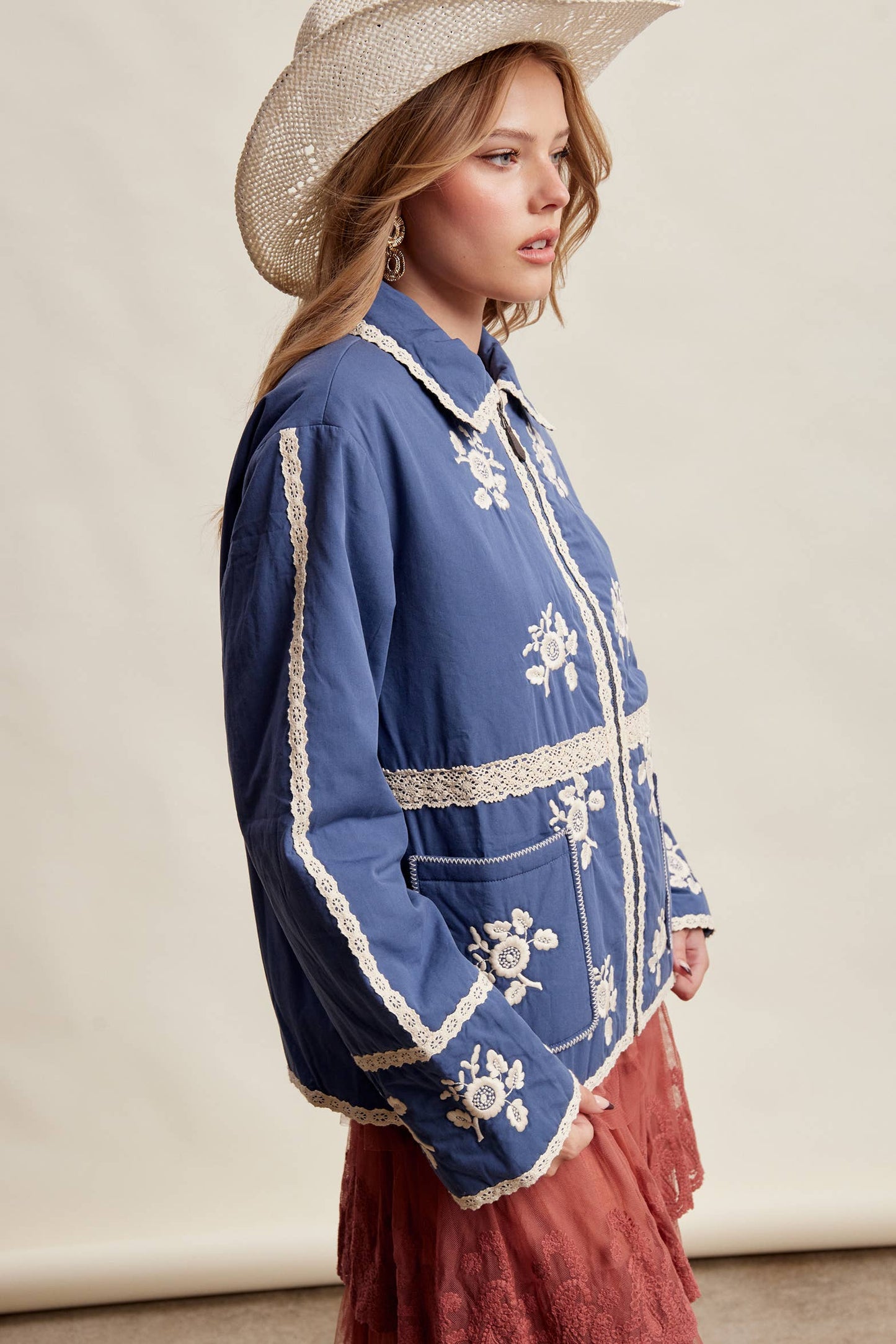 Embroidered Quilted Jacket