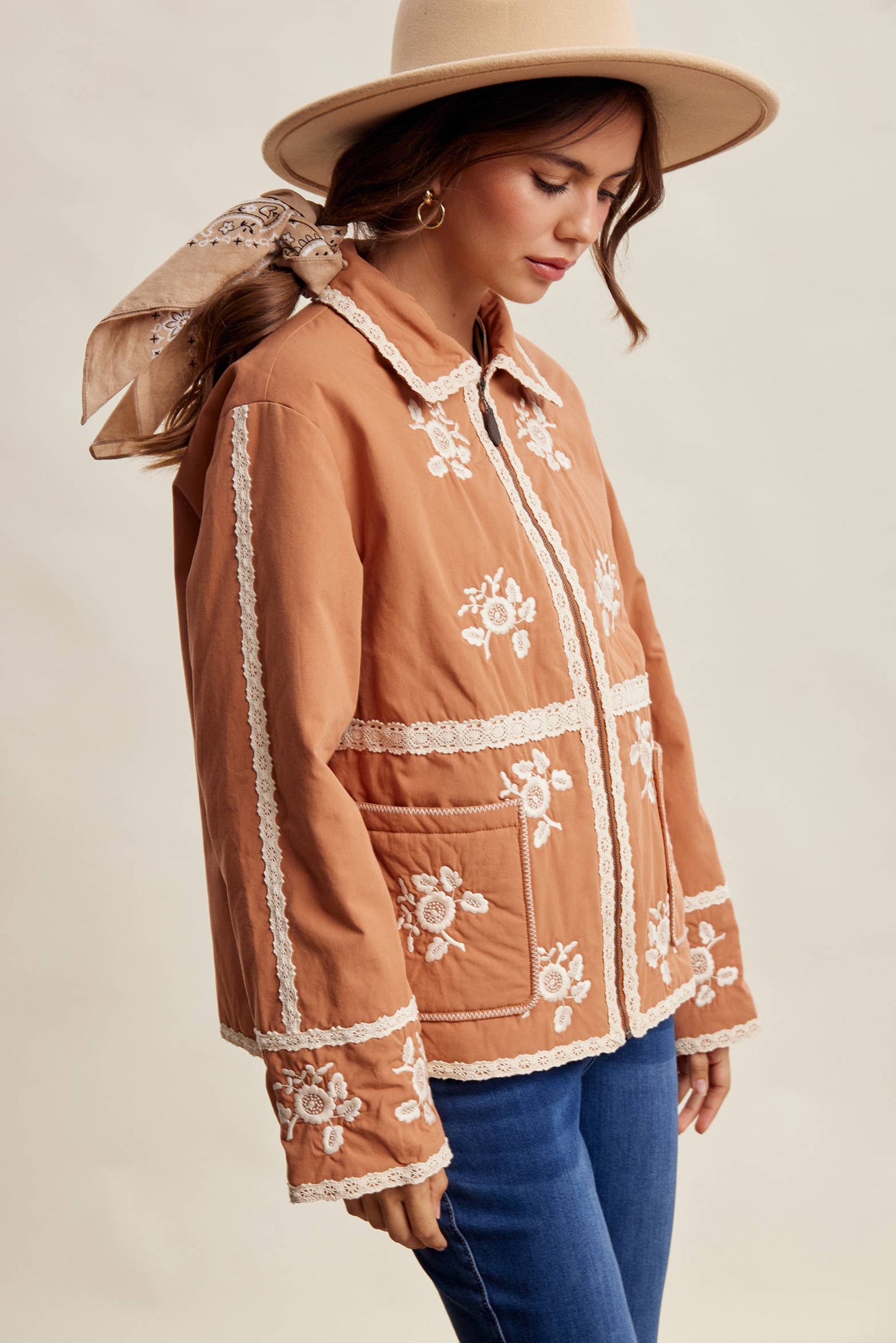 Embroidered Quilted Jacket
