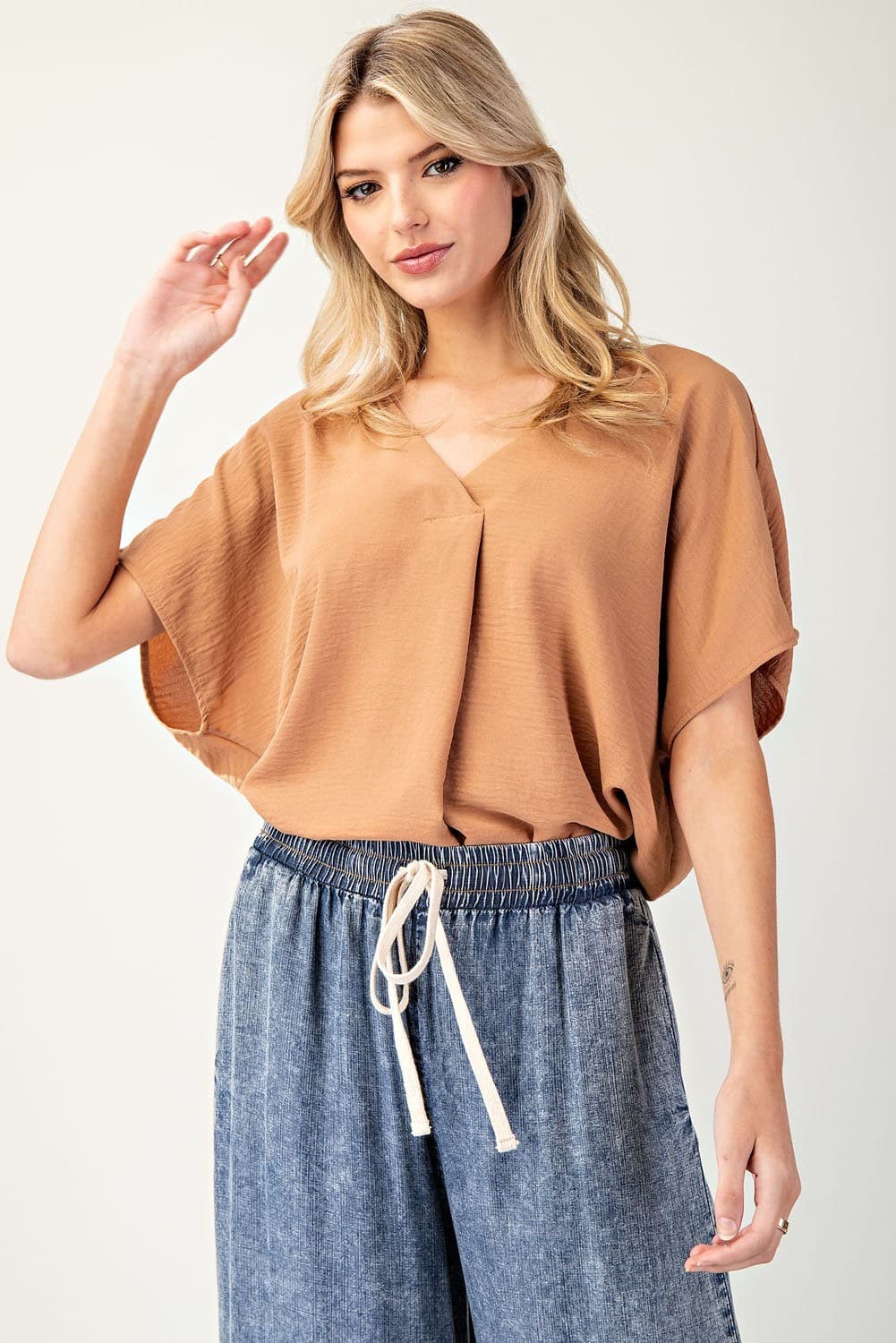 Flowy V Neck Blouse