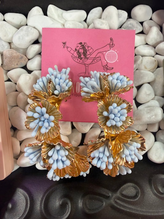 Blue Floral Earring