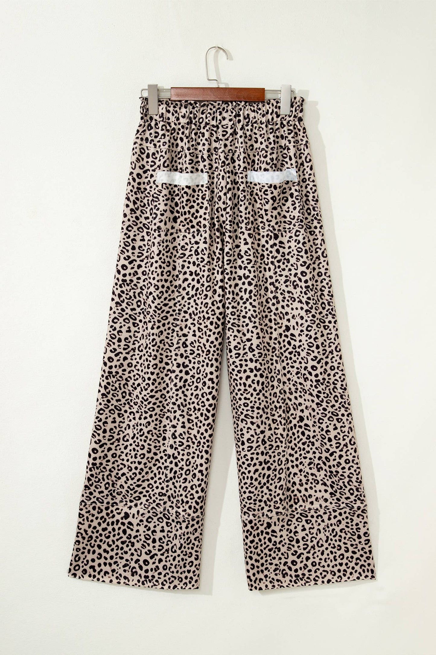 Animal Print Wide Leg Terry Knit Pants