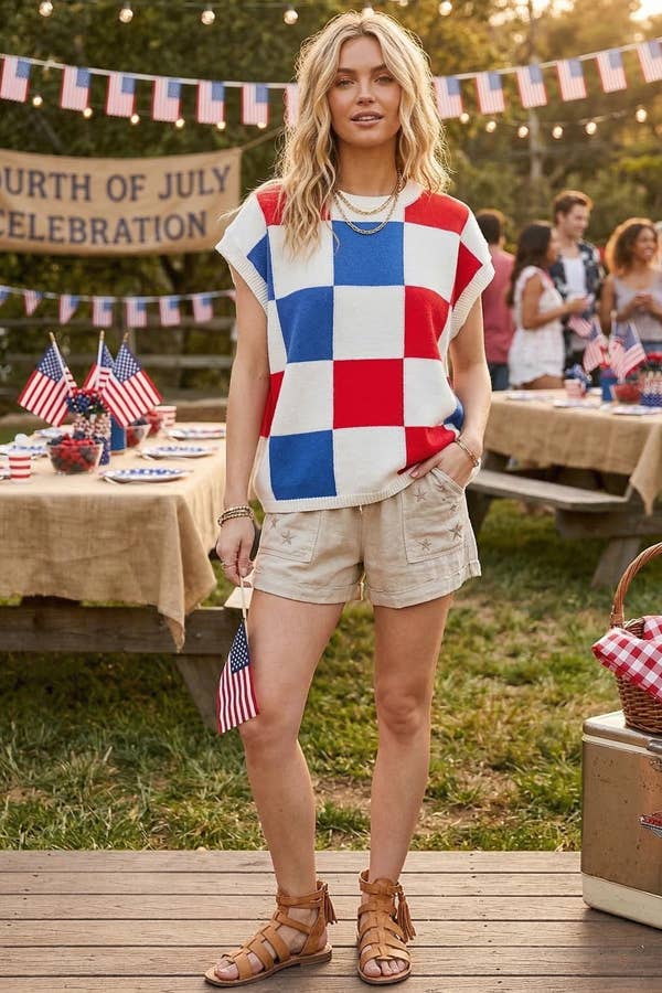 American Checker Sweater Vest