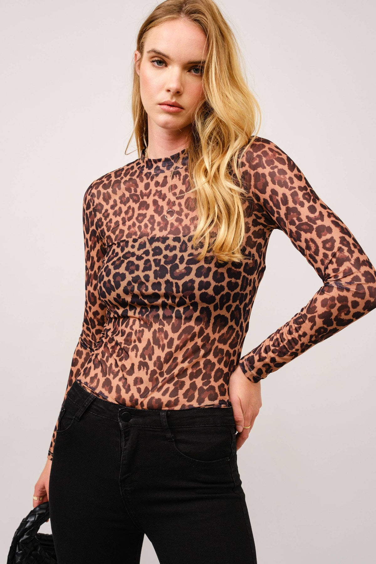 Leopard Mesh Top