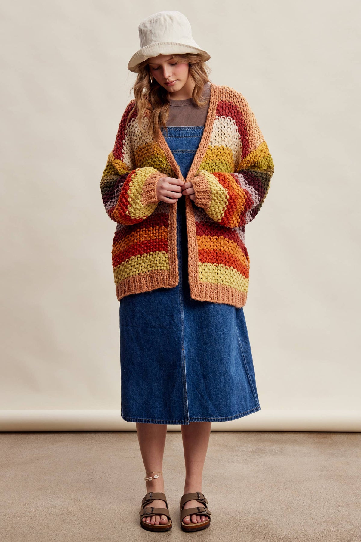 Rainbow Hand-Crochet Cardigan