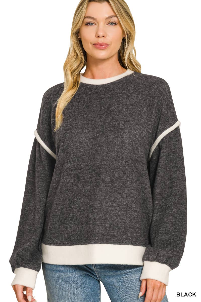 Contrast Trim Sweater