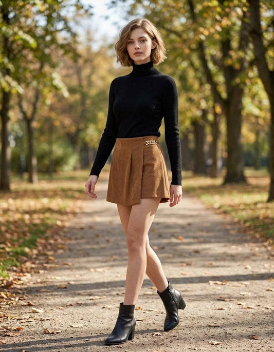 Chain Suede Skorts