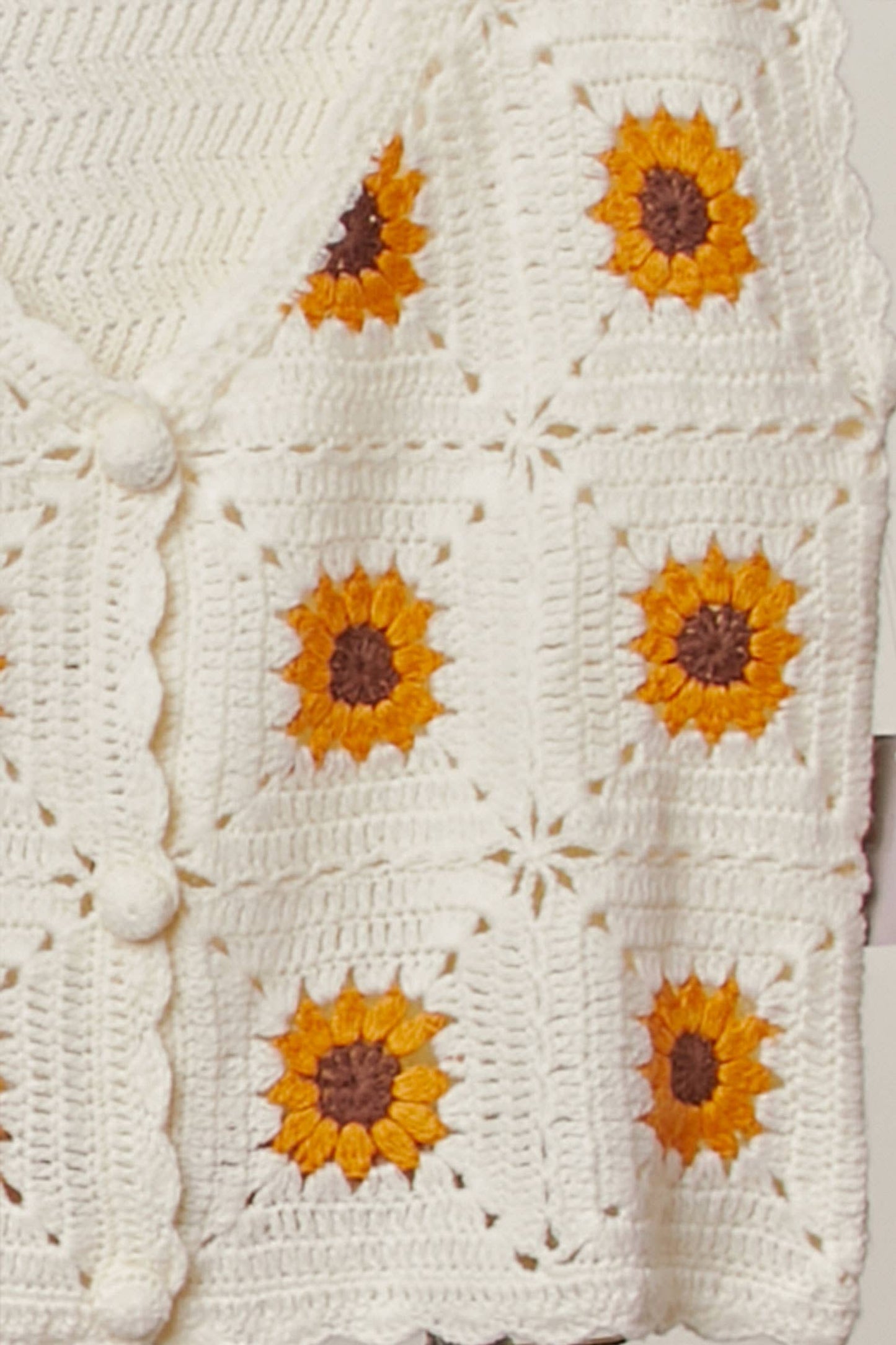Hand Made Sunflower Embroidered Vest