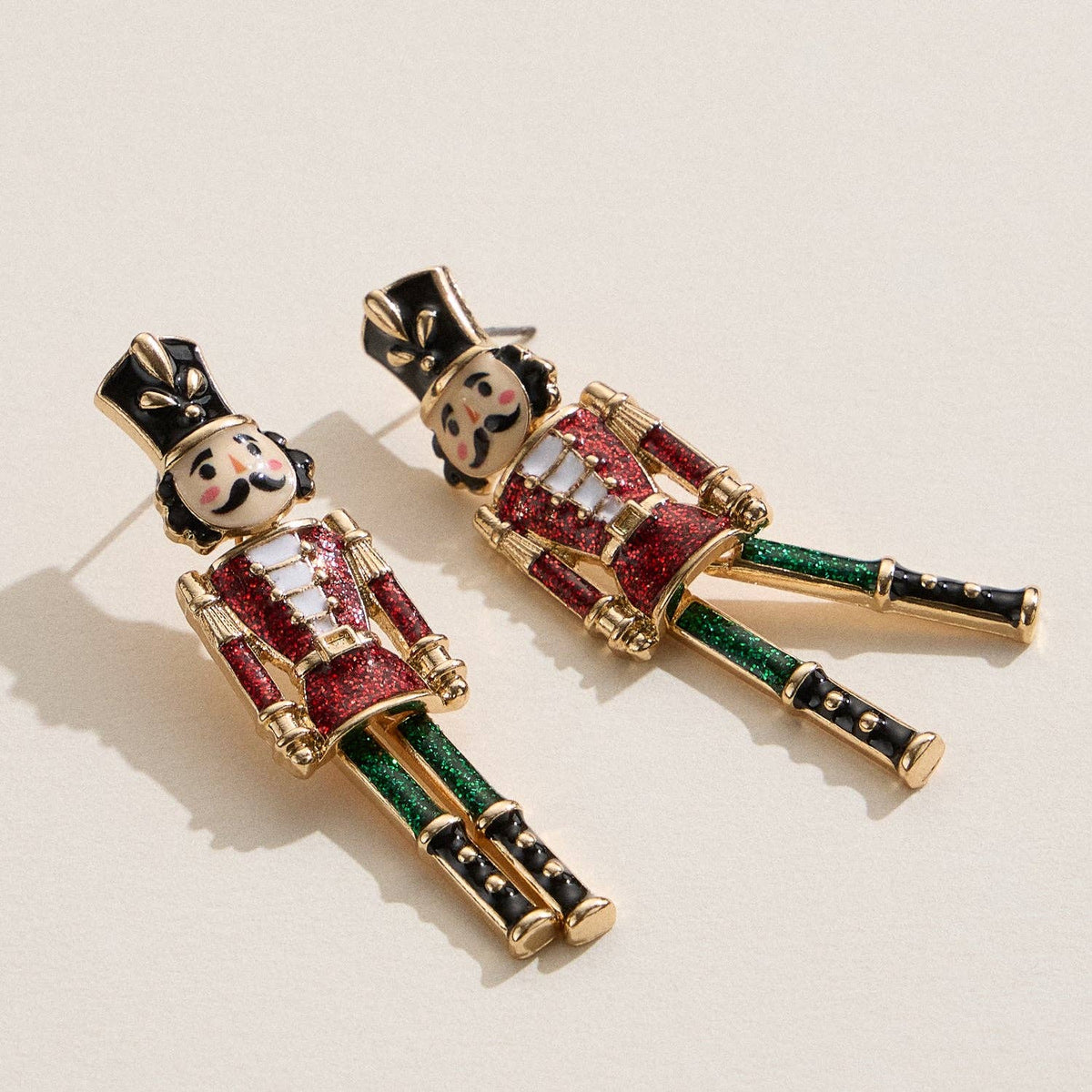 Elegant Nutcracker Drop Earrings | Holiday Soldier Charm