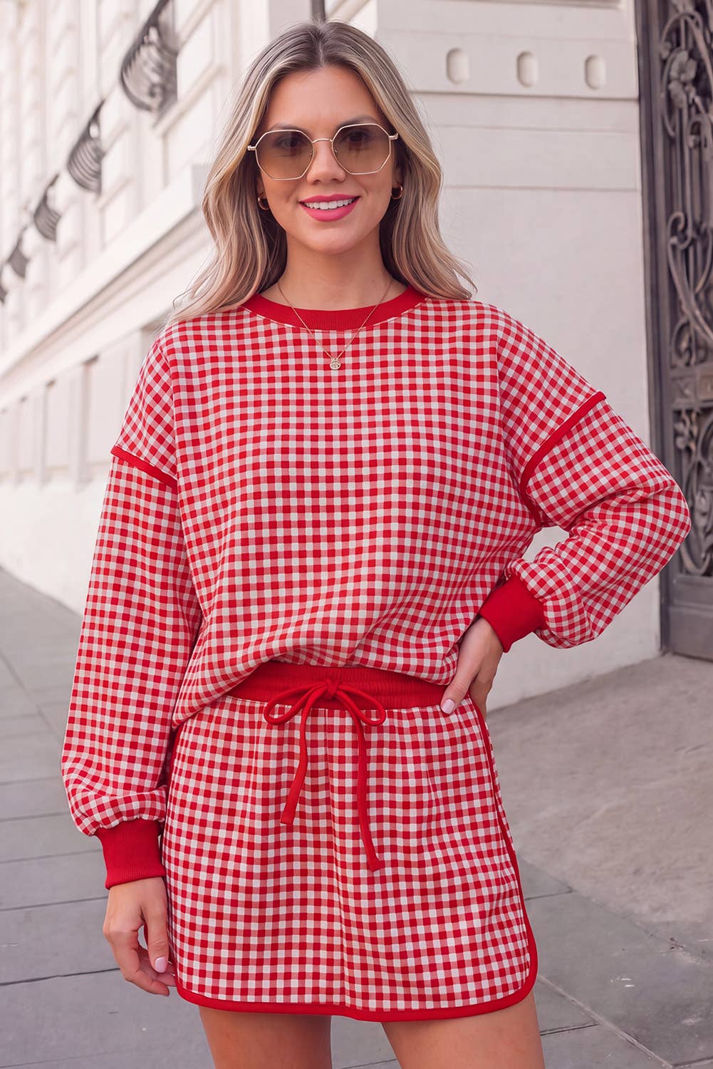 Gingham Skort Set
