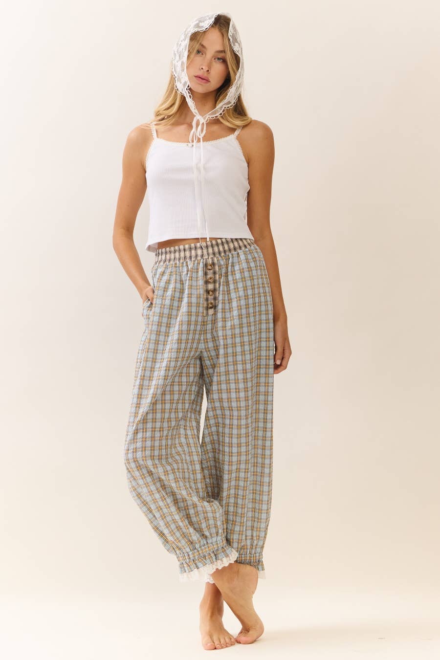 Plaid Balloon Pants