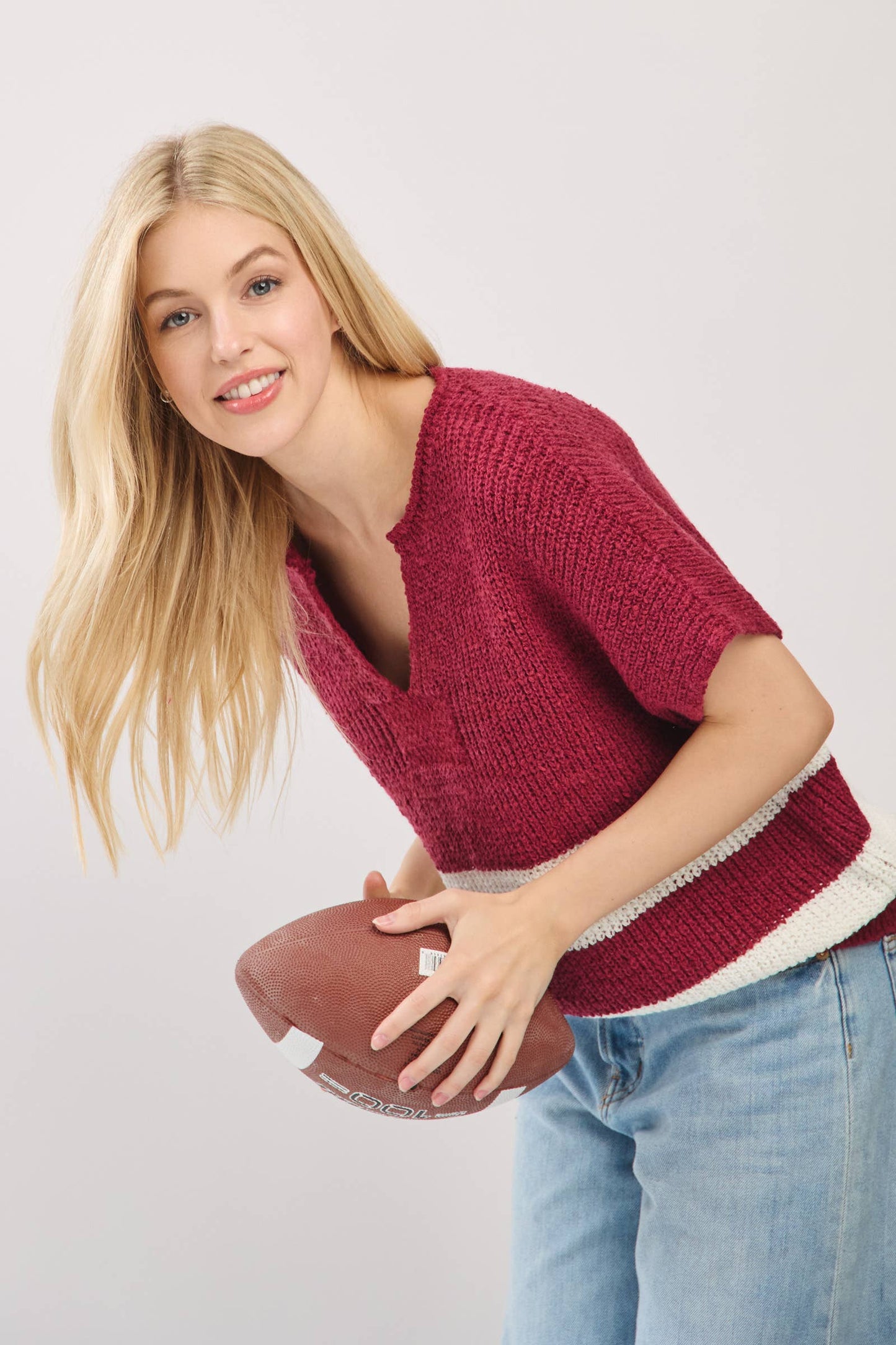 Stripe Knit Sleeveless Sweater