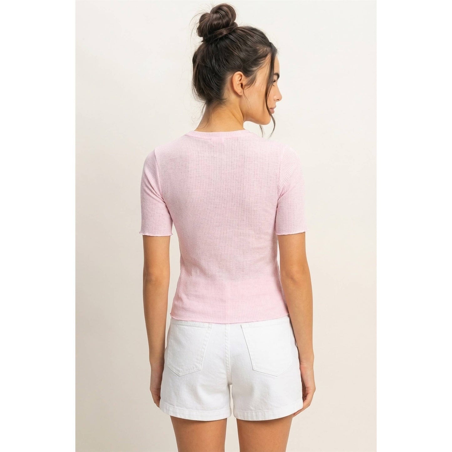 Ribbed Short Sleeve Top