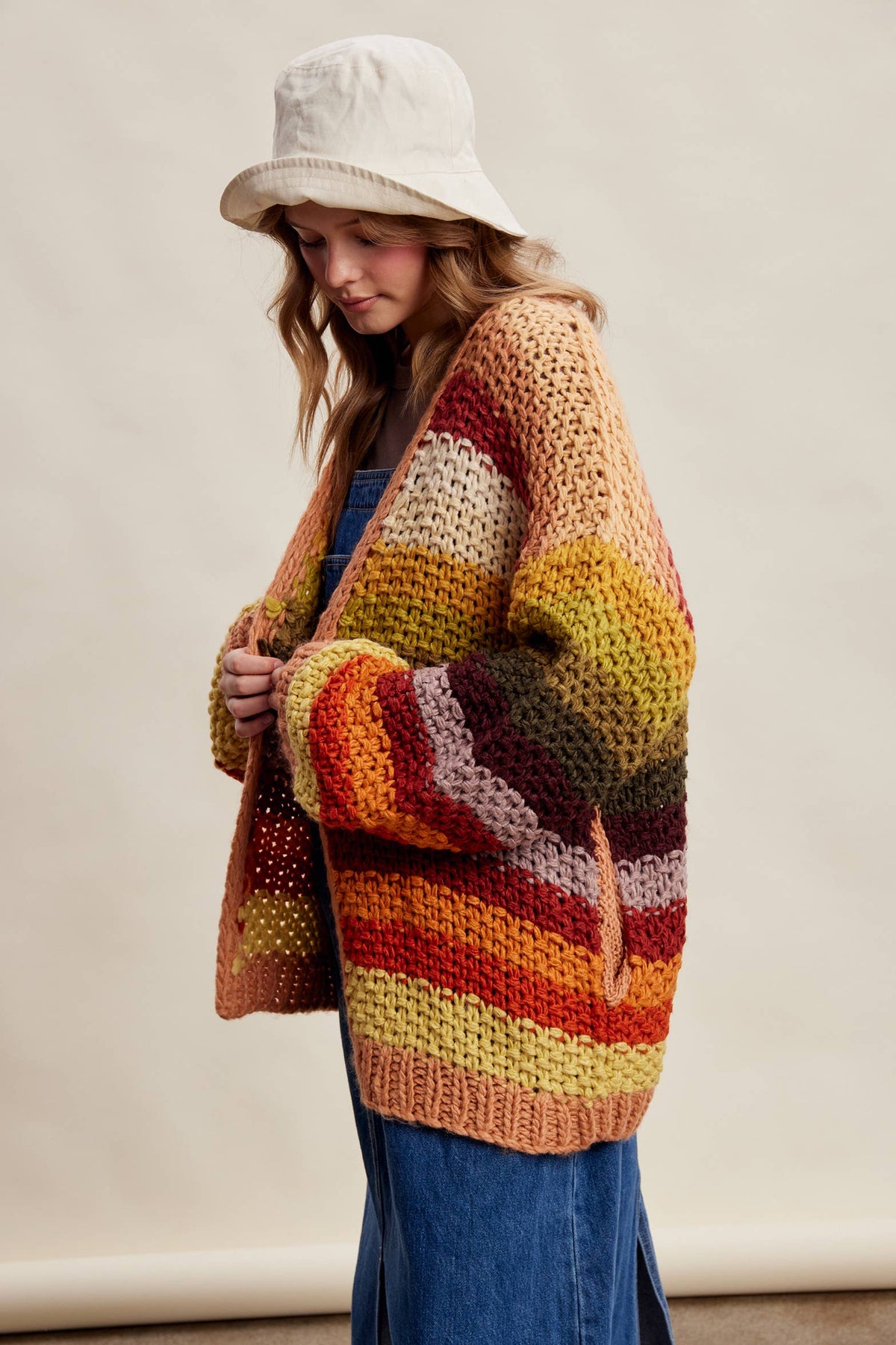 Rainbow Hand-Crochet Cardigan