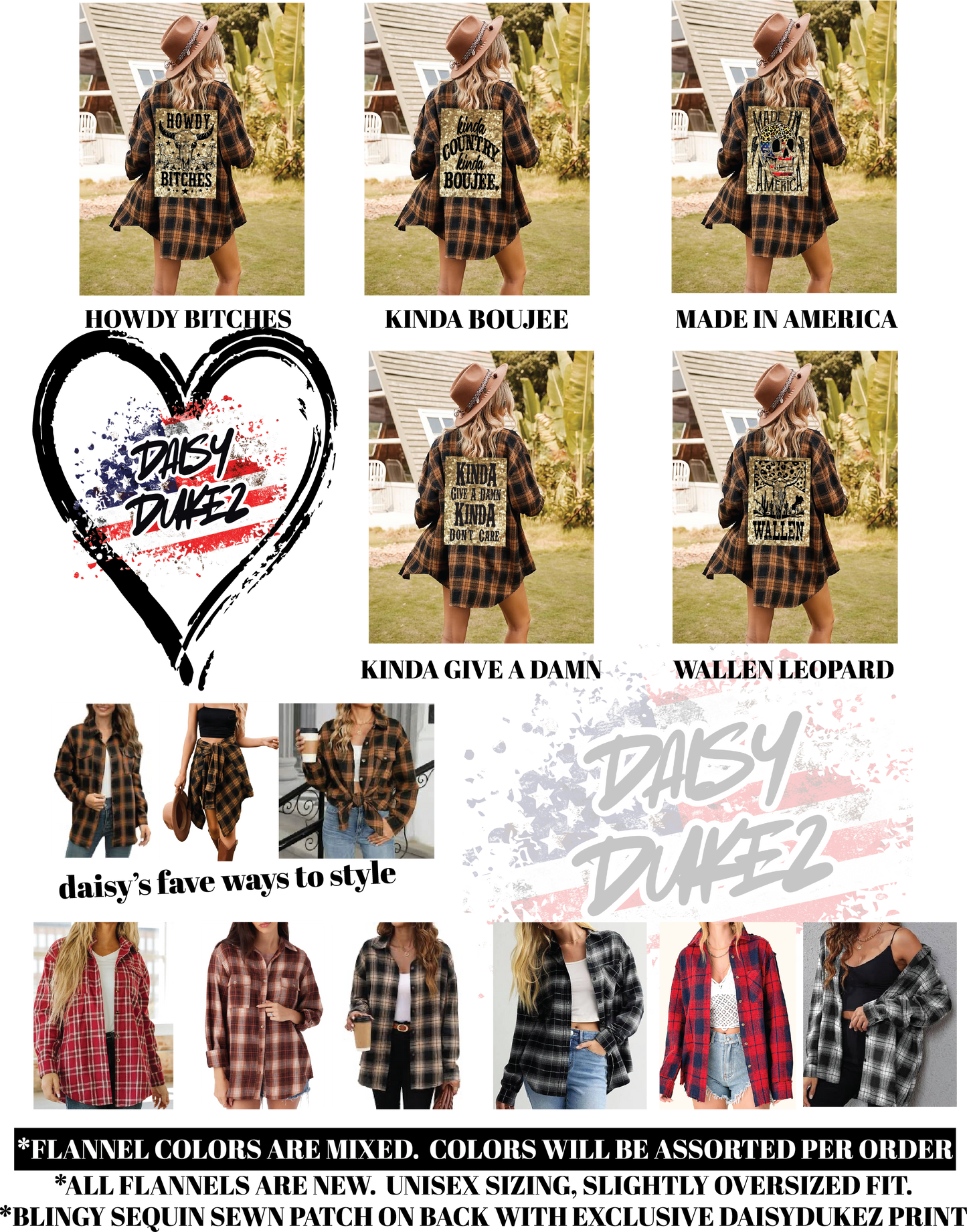 Kinda COUNTRY Kinda BOUJEE Flashy Sequin Patch Flannel