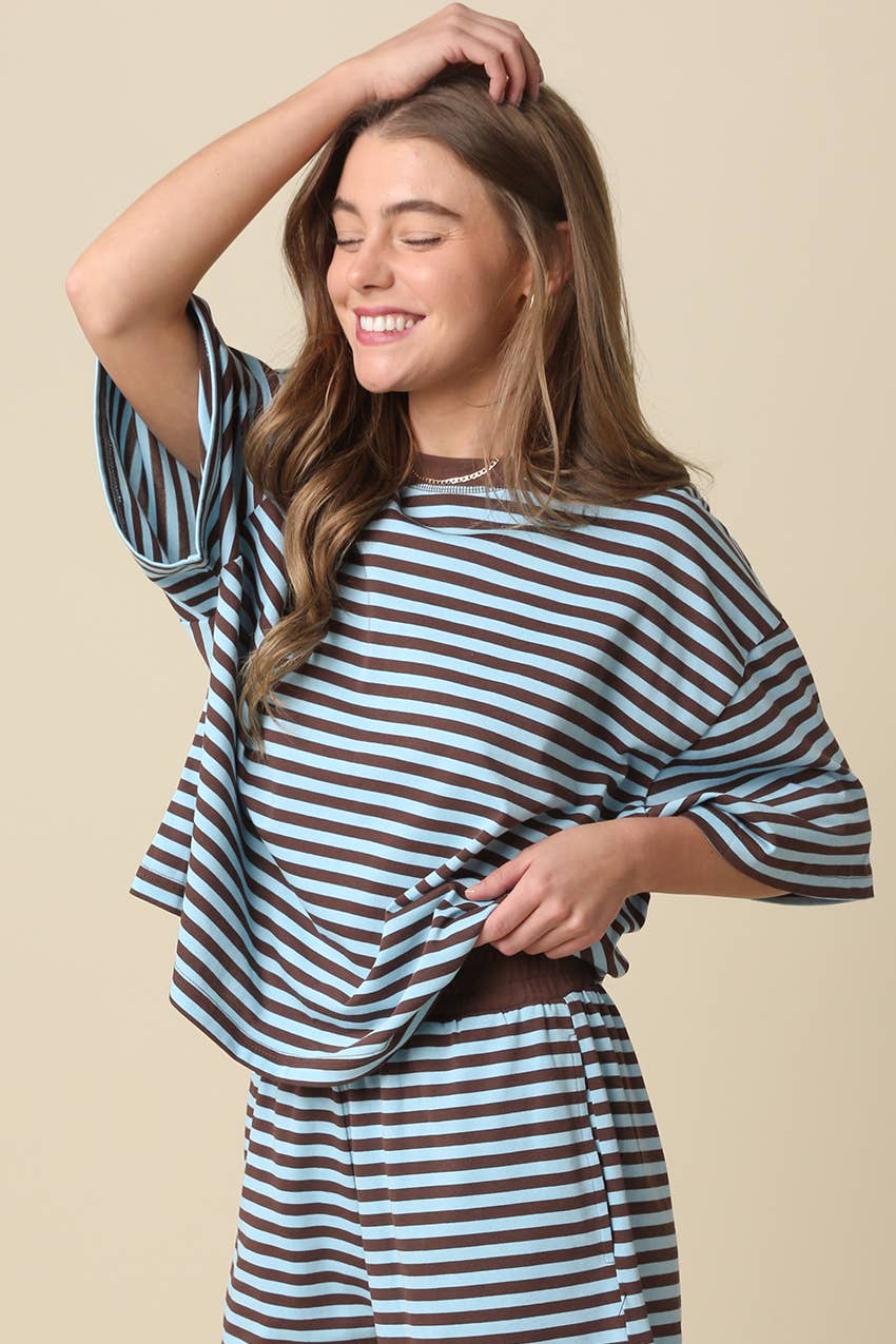 Lena Striped Relaxed-Fit Top