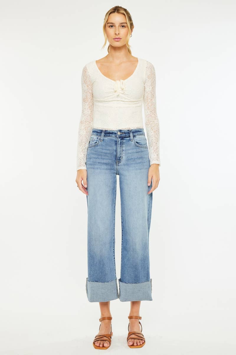 CRATER HIGH RISE CROP WIDE LEG