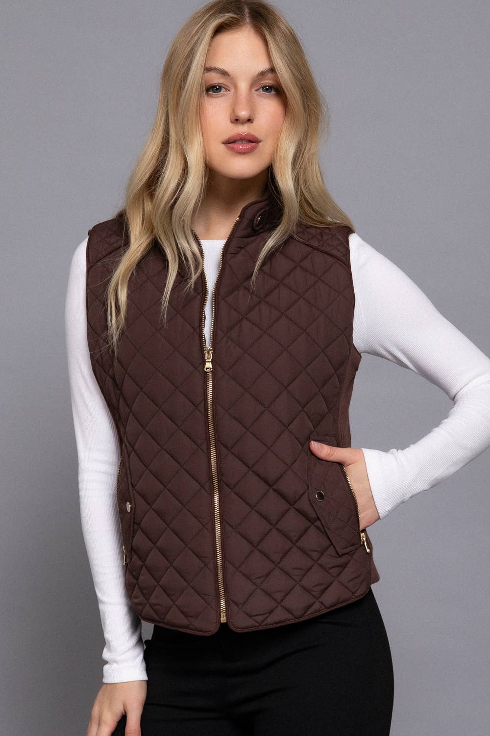 Suede Quilted Vest