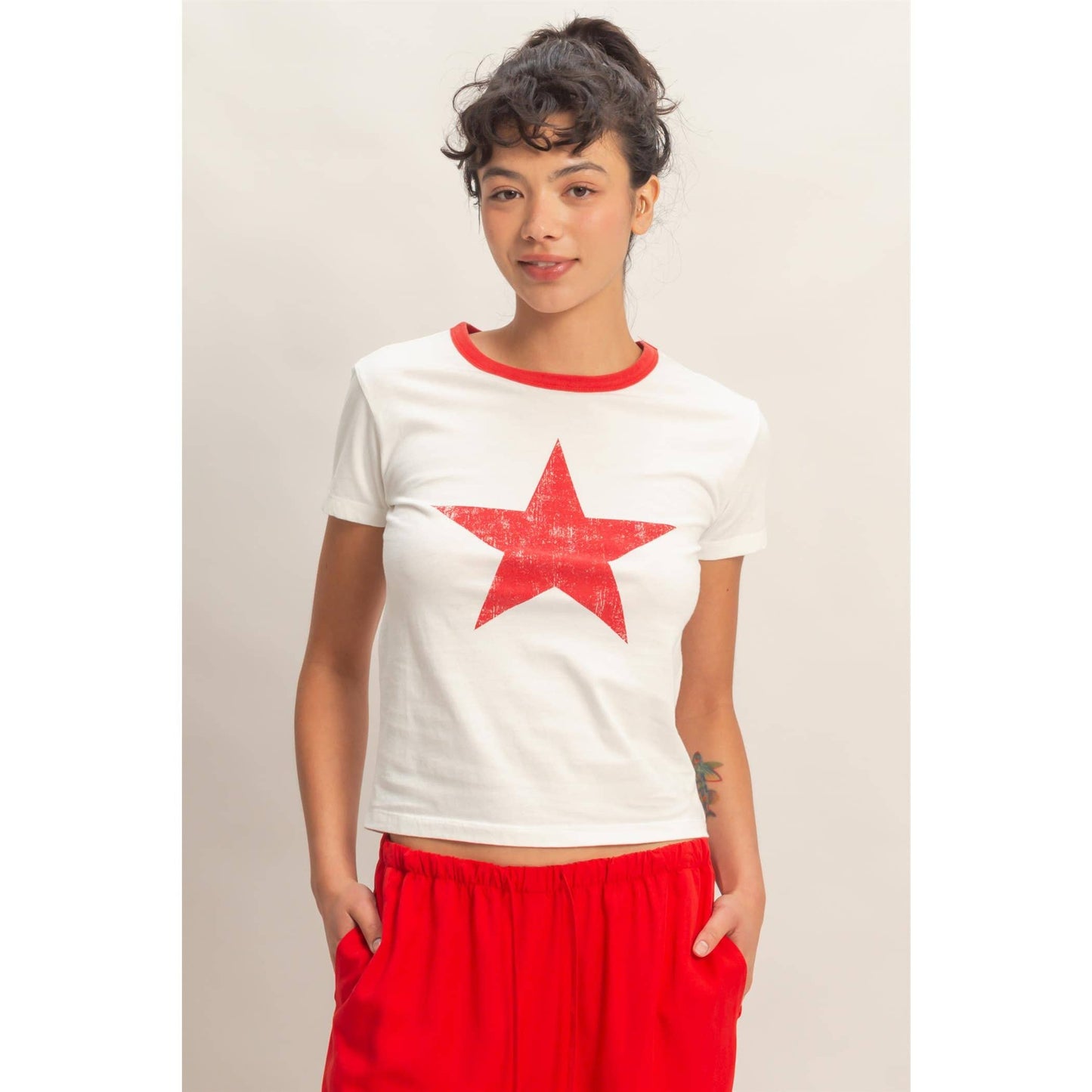 Star Graphic Crew Neck T-Shirt