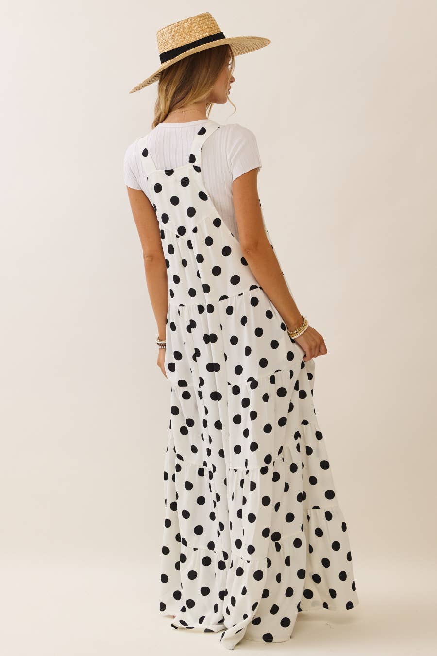 Plus Polka Dot Sling Maxi Jumpsuit