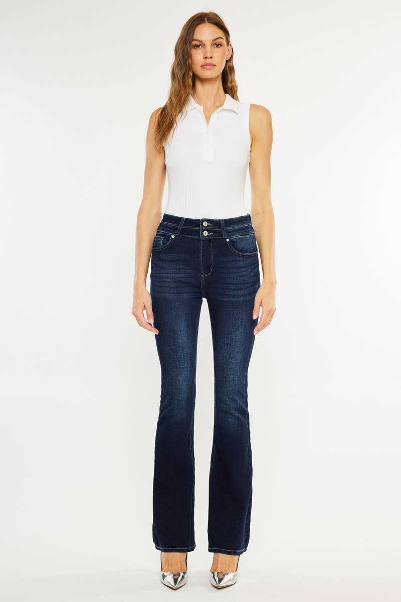 OPEN PACK HIGH RISE  SKINNY BOOTCUT JEANS-BM9242HYD