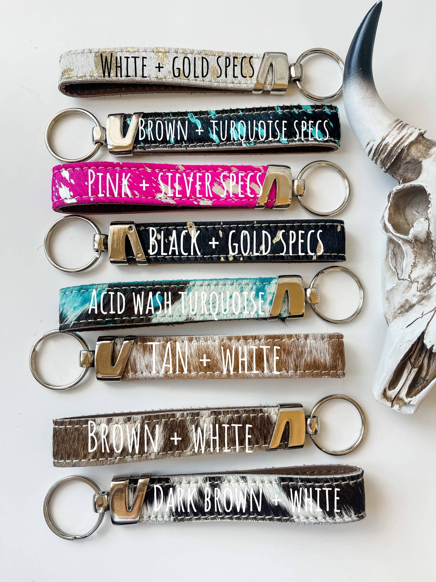 Western Hair On Cowhide Keychain