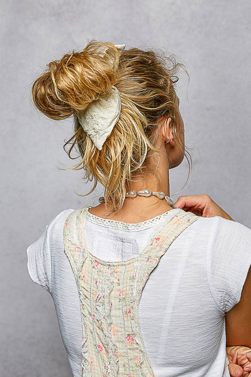 3 Different Designs Scrunchies Embroidered Hair Accessories