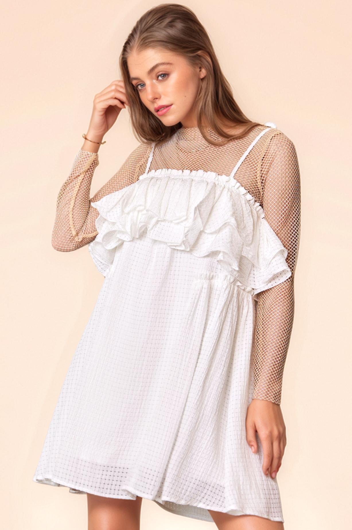 Checker Ruffled Dress