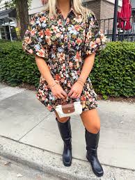 Black Floral Bubble Dress