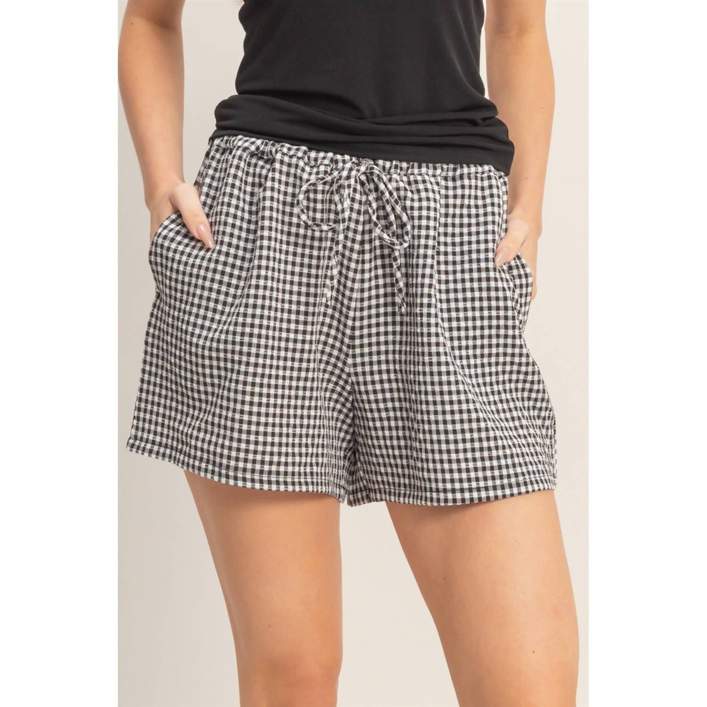 Gingham Relaxed Fit Shorts