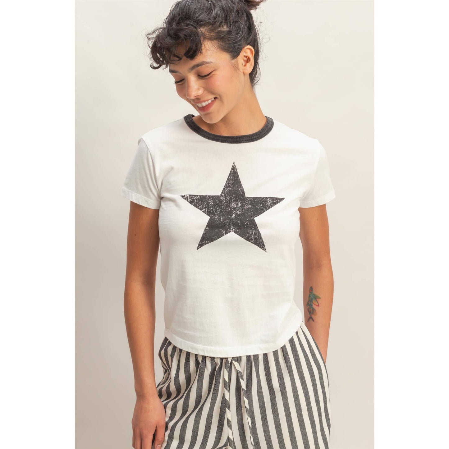 Star Graphic Crew Neck T-Shirt