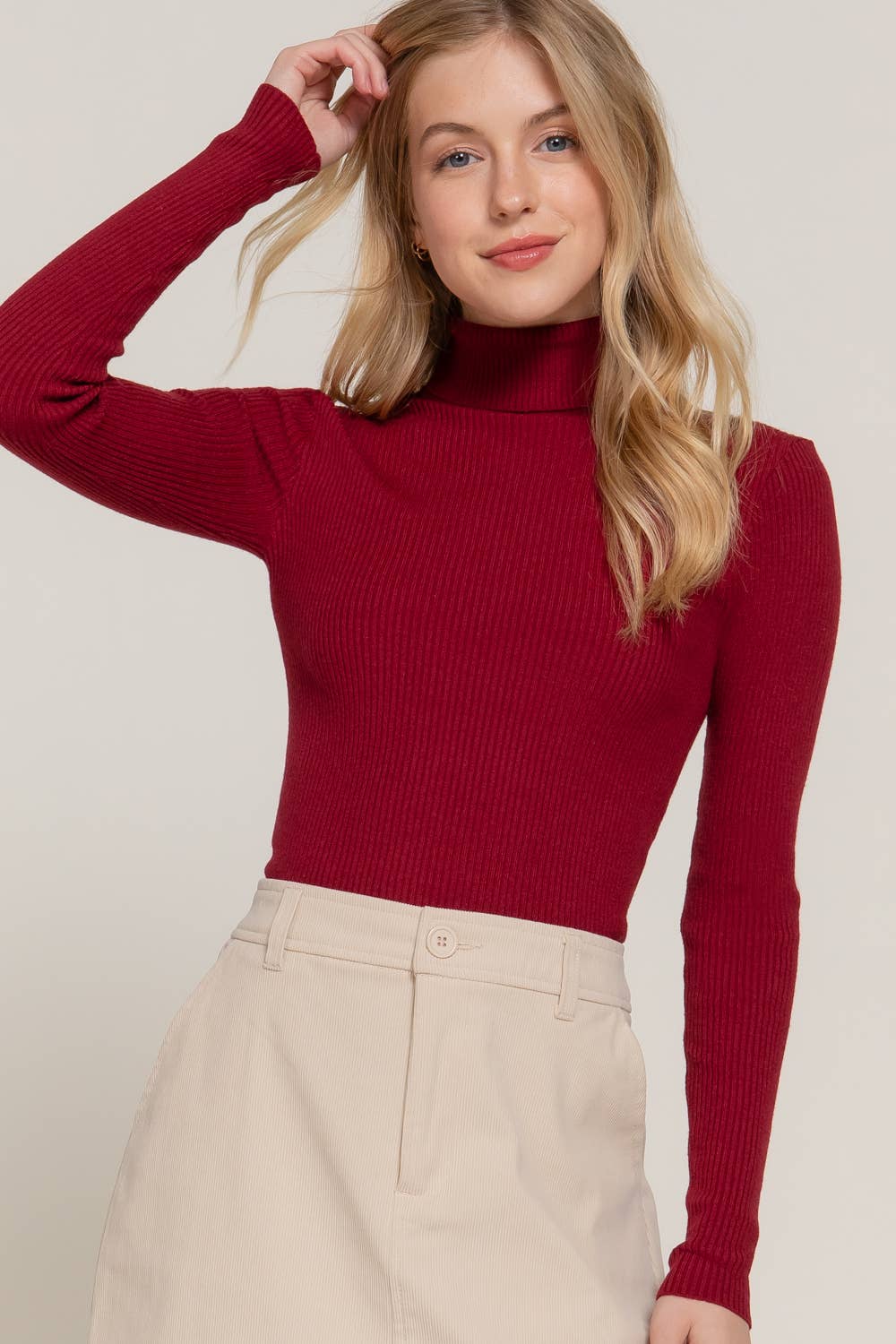 FITTED RIB TURTLE NECK