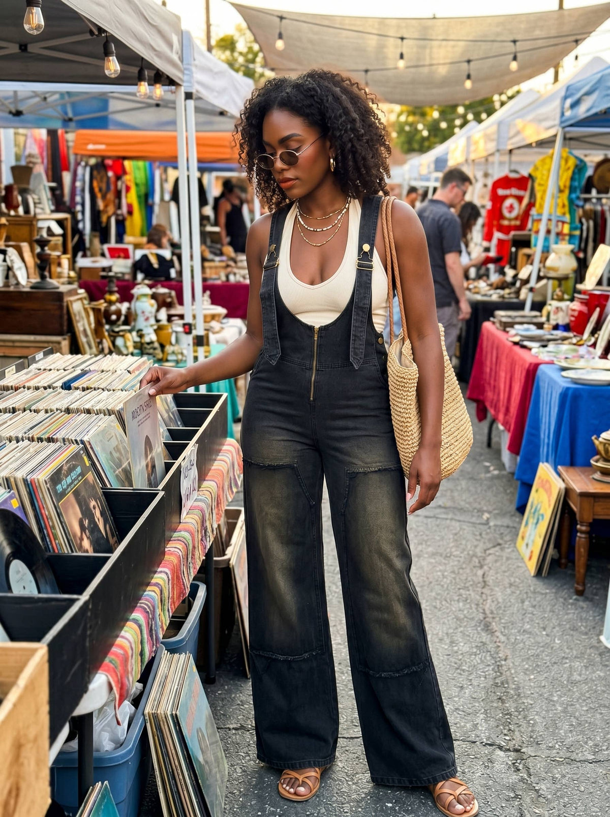 Urban Noir Denim Overall